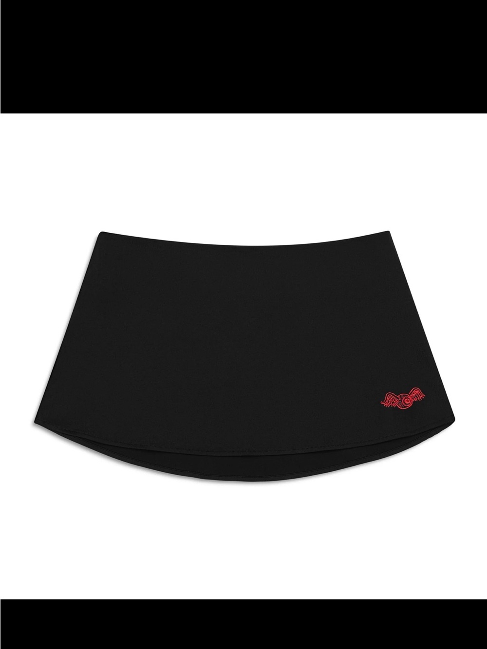 Womens skirt- black w/ red script